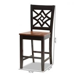 Baxton Studio Nicolette Modern Two-Tone Dark Brown and Walnut Brown Finished Wood 2-PC Counter Stool Set -Kitchen & Dining Furniture Sales Store Wholesale20Interiors20Inc 11425xx8xx776eb3