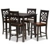 Baxton Studio Nicolette Modern and Contemporary Two-Tone Dark Brown and Walnut Brown Finished Wood 5-Piece Pub Set