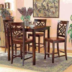 Baxton Studio Nicolette Modern and Contemporary Two-Tone Dark Brown and Walnut Brown Finished Wood 5-Piece Pub Set -Kitchen & Dining Furniture Sales Store Wholesale20Interiors20Inc 11425xx9776xx7xx6b36e0