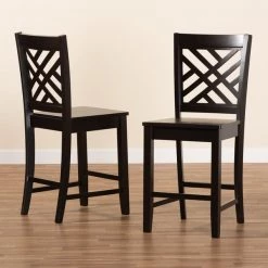 Baxton Studio Caron Modern and Contemporary Transitional Dark Brown Finished Wood 2-Piece Counter Stool Set -Kitchen & Dining Furniture Sales Store Wholesale20Interiors20Inc 11432xx7xx45e327