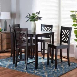 Baxton Studio Caron Modern and Contemporary Dark Brown Finished Wood 5-Piece Pub Set -Kitchen & Dining Furniture Sales Store Wholesale20Interiors20Inc 11432xx9776xx7xxae070c