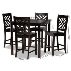 Baxton Studio Caron Modern and Contemporary Dark Brown Finished Wood 5-Piece Pub Set -Kitchen & Dining Furniture Sales Store Wholesale20Interiors20Inc 11432xx9776xx9xxbbee0c