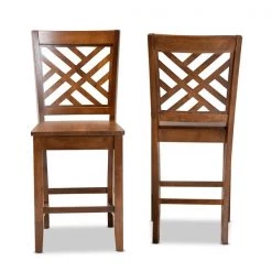 Baxton Studio Caron Modern and Contemporary Transitional Walnut Brown Finished Wood 2-Piece Counter Stool Set -Kitchen & Dining Furniture Sales Store Wholesale20Interiors20Inc 11433xx2xxdcc997