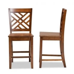 Baxton Studio Caron Modern and Contemporary Transitional Walnut Brown Finished Wood 2-Piece Counter Stool Set -Kitchen & Dining Furniture Sales Store Wholesale20Interiors20Inc 11433xx3xxf68ae6