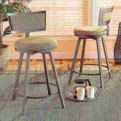 Baxton Studio Danson Modern Light Brown Fabric and Antique Grey Metal 2-PC Swivel Pub Chair Set -Kitchen & Dining Furniture Sales Store Wholesale20Interiors20Inc 11444xx6xx9c5cf9