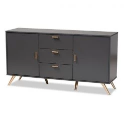 Baxton Studio Kelson Modern and Contemporary Dark Grey and Gold Finished Wood 2-Door Sideboard Buffet -Kitchen & Dining Furniture Sales Store Wholesale20Interiors20Inc 11577xx1xx201333