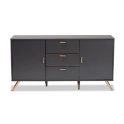 Baxton Studio Kelson Modern and Contemporary Dark Grey and Gold Finished Wood 2-Door Sideboard Buffet -Kitchen & Dining Furniture Sales Store Wholesale20Interiors20Inc 11577xx3xx512a42