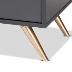 Baxton Studio Kelson Modern and Contemporary Dark Grey and Gold Finished Wood 2-Door Sideboard Buffet -Kitchen & Dining Furniture Sales Store Wholesale20Interiors20Inc 11577xx6xxc436a8