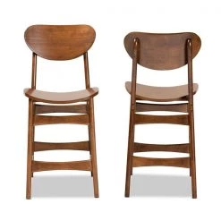 Baxton Studio Katya Mid-Century Modern Walnut Brown Finished Wood 2-Piece Counter Stool Set -Kitchen & Dining Furniture Sales Store Wholesale20Interiors20Inc 11640xx2xxfa9f69