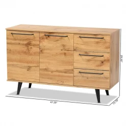 Baxton Studio Radley Modern and Contemporary Transitional Oak Brown Finished Wood 3-Drawer Sideboard Buffet -Kitchen & Dining Furniture Sales Store Wholesale20Interiors20Inc 11747xx9xx3f4bc3