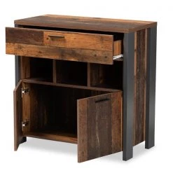 Baxton Studio Ranger Mid-Century Two-Tone Rustic Brown and Grey Finished Wood 1-Drawer Sideboard Buffet -Kitchen & Dining Furniture Sales Store Wholesale20Interiors20Inc 11749xx2xxe922ca