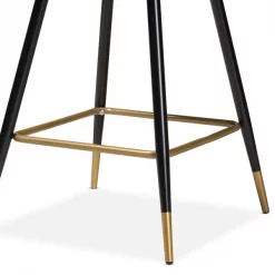 Baxton Studio Preston Modern Luxe and Glam Black Velvet Upholstered and Two-Tone Metal 2-Piece Bar Stool Set -Kitchen & Dining Furniture Sales Store Wholesale20Interiors20Inc 11783xx5xxe47bc7