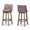 Baxton Studio Adams Modern Transitional Distressed Grey Fabric and Walnut Brown Finished Wood 2-PC Bar Stool Set -Kitchen & Dining Furniture Sales Store Wholesale20Interiors20Inc 11793xx1xx30e381