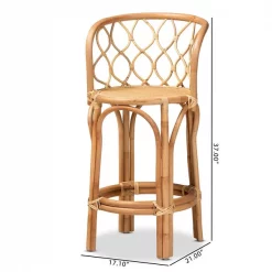 Baxton Studio Diana Modern and Contemporary Natural Finished Rattan Counter Stool -Kitchen & Dining Furniture Sales Store Wholesale20Interiors20Inc 11877xx8xx8f5537