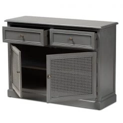 Baxton Studio Sheldon Contemporary Grey Finished Wood and Synthetic Rattan 2-Door Dining Room Sideboard /Buffet -Kitchen & Dining Furniture Sales Store Wholesale20Interiors20Inc 11949xx2xxf3ec58