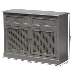 Baxton Studio Sheldon Contemporary Grey Finished Wood and Synthetic Rattan 2-Door Dining Room Sideboard /Buffet -Kitchen & Dining Furniture Sales Store Wholesale20Interiors20Inc 11949xx9xxea446b