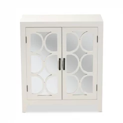 Baxton Studio Garcelle ModernWhite Finished Wood and Mirrored Glass 2-Door Sideboard -Kitchen & Dining Furniture Sales Store Wholesale20Interiors20Inc 11964xx3xx6a5d9f