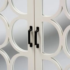 Baxton Studio Garcelle ModernWhite Finished Wood and Mirrored Glass 2-Door Sideboard -Kitchen & Dining Furniture Sales Store Wholesale20Interiors20Inc 11964xx5xxccd9b9