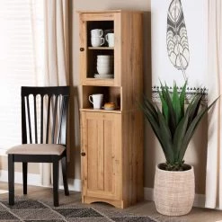 Baxton Studio Lauren Modern and Contemporary Oak Brown Finished Wood Buffet and Hutch Kitchen Cabinet -Kitchen & Dining Furniture Sales Store Wholesale20Interiors20Inc 11983xx7xxe33b71 1
