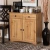 Baxton Studio Lauren Modern and Contemporary Oak Brown Finished Wood 2-Door Buffet Kitchen Cabinet -Kitchen & Dining Furniture Sales Store Wholesale20Interiors20Inc 11984xx6xxb3f2f1