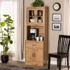 Baxton Studio Laurana ModernOak Brown Finished Wood Kitchen Cabinet and Hutch -Kitchen & Dining Furniture Sales Store Wholesale20Interiors20Inc 12004xx6xx063f99