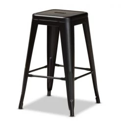Baxton Studio Horton ModernIndustrial Black Finished Metal 4-Piece Stackable Counter Stool Set -Kitchen & Dining Furniture Sales Store Wholesale20Interiors20Inc 12043xx2xx87cec7