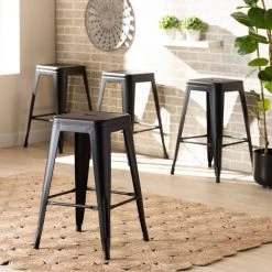 Baxton Studio Horton ModernIndustrial Black Finished Metal 4-Piece Stackable Counter Stool Set -Kitchen & Dining Furniture Sales Store Wholesale20Interiors20Inc 12043xx6xx3206a8 1