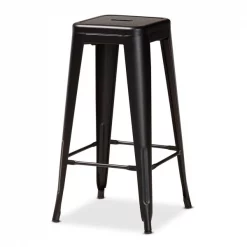 Baxton Studio Horton ModernIndustrial Black Finished Metal 4-Piece Stackable Bar Stool Set -Kitchen & Dining Furniture Sales Store Wholesale20Interiors20Inc 12046xx2xx867c28