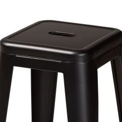 Baxton Studio Horton ModernIndustrial Black Finished Metal 4-Piece Stackable Bar Stool Set -Kitchen & Dining Furniture Sales Store Wholesale20Interiors20Inc 12046xx3xxc7f3d7