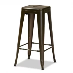 Baxton Studio Horton ModernIndustrial Gunmetal Finished Metal 4-Piece Stackable Bar Stool Set -Kitchen & Dining Furniture Sales Store Wholesale20Interiors20Inc 12047xx2xx3abee6