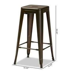 Baxton Studio Horton ModernIndustrial Gunmetal Finished Metal 4-Piece Stackable Bar Stool Set -Kitchen & Dining Furniture Sales Store Wholesale20Interiors20Inc 12047xx8xx9ef19b