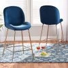 Baxton Studio Lander Glam and Luxe Navy Blue Velvet Upholstered and Rose Gold Metal Counter Stool Set (2PC) PR -Kitchen & Dining Furniture Sales Store Wholesale20Interiors20Inc 12062xx7xx71a53b