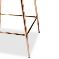 Baxton Studio Lander Glam and Luxe Black Velvet Upholstered and Rose Gold Finished Metal Counter Stool Set(2PC) PR -Kitchen & Dining Furniture Sales Store Wholesale20Interiors20Inc 12063xx5xxe2f29b