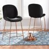 Baxton Studio Lander Glam and Luxe Black Velvet Upholstered and Rose Gold Finished Metal Counter Stool Set(2PC) PR -Kitchen & Dining Furniture Sales Store Wholesale20Interiors20Inc 12063xx7xxb50a79