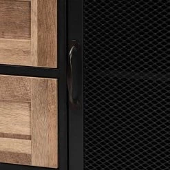 Baxton Studio Connell Industrial Two-Tone Natural Brown and Black Finished Wood and Black Metal Sideboard Buffet -Kitchen & Dining Furniture Sales Store Wholesale20Interiors20Inc 12068xx6xx5d78f8