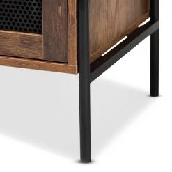 Baxton Studio Valeska Modern Industrial Walnut Brown Finished Wood and Black Metal 2-Drawer Sideboard -Kitchen & Dining Furniture Sales Store Wholesale20Interiors20Inc 12095xx6xx3f306a