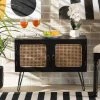 Baxton Studio Davion Mid-Century Modern Espresso Brown Finished Wood/ Metal 2-Door Sideboard Buffet with Rattan -Kitchen & Dining Furniture Sales Store Wholesale20Interiors20Inc 12174xx8xx9822e8