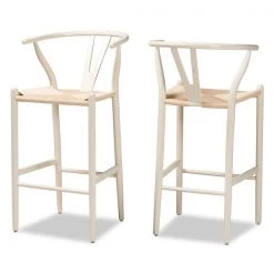 Baxton Studio Paxton Modern & Contemporary White Finished Wood Bar Stool, PK2 -Kitchen & Dining Furniture Sales Store Wholesale20Interiors20Inc 12341xx1xx197e78