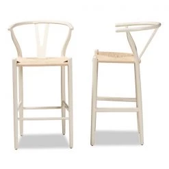 Baxton Studio Paxton Modern & Contemporary White Finished Wood Bar Stool, PK2 -Kitchen & Dining Furniture Sales Store Wholesale20Interiors20Inc 12341xx3xx4a7671