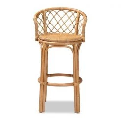 Baxton Studio Orchard Modern Bohemian Natural Brown Rattan Bar Stool -Kitchen & Dining Furniture Sales Store Wholesale20Interiors20Inc 12588xx2xx00f5c6