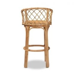Baxton Studio Orchard Modern Bohemian Natural Brown Rattan Bar Stool -Kitchen & Dining Furniture Sales Store Wholesale20Interiors20Inc 12588xx4xxe3465e