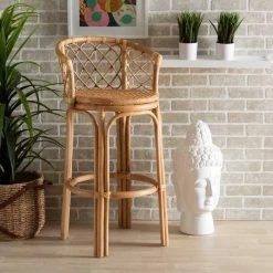 Baxton Studio Orchard Modern Bohemian Natural Brown Rattan Bar Stool -Kitchen & Dining Furniture Sales Store Wholesale20Interiors20Inc 12588xx8xx0d6975 1