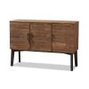 Baxton Studio Selena Mid-Century Modern Brown Wood 3-Door Sideboard Buffet -Kitchen & Dining Furniture Sales Store Wholesale20Interiors20Inc 7635xx1