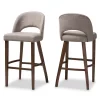 Baxton Studio Melrose Light Grey Upholstered Walnut Finished Wood Bar Stool -Kitchen & Dining Furniture Sales Store Wholesale20Interiors20Inc 7941xx1