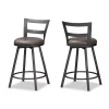 Baxton Studio Arjean Rustic and Industrial Grey Upholstered Counter Stool, PK2