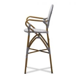 Baxton Studio Marguerite Grey and White Bamboo Style Bistro Stackable Bar Stool -Kitchen & Dining Furniture Sales Store Wholesale20Interiors20Inc 8986xx3