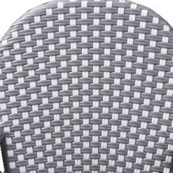 Baxton Studio Marguerite Grey and White Bamboo Style Bistro Stackable Bar Stool -Kitchen & Dining Furniture Sales Store Wholesale20Interiors20Inc 8986xx5