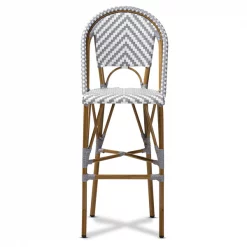 Baxton Studio Ilene Grey and White Bamboo Style Stackable Bistro Bar Stool -Kitchen & Dining Furniture Sales Store Wholesale20Interiors20Inc 8991xx2