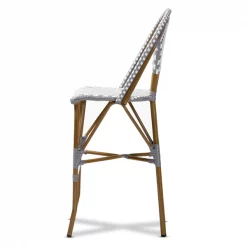 Baxton Studio Ilene Grey and White Bamboo Style Stackable Bistro Bar Stool -Kitchen & Dining Furniture Sales Store Wholesale20Interiors20Inc 8991xx3