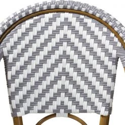 Baxton Studio Ilene Grey and White Bamboo Style Stackable Bistro Bar Stool -Kitchen & Dining Furniture Sales Store Wholesale20Interiors20Inc 8991xx5